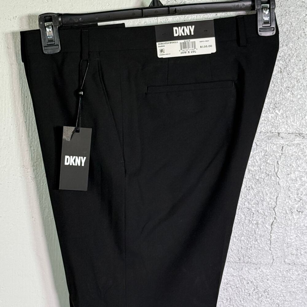 DKNY Mens Modern-Fit Stretch Dress Black 36x29 $135